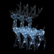 KFPOERTFGD 3 Pcs Acrylic Reindeer Christmas Decorations, 47.2" Large Lighted Reindeer Set with 140 LED Lights, 8 Lighting Modes, Waterproof Decor for Indoor and Outdoor Holiday Garden Yard
