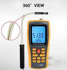 NEWTRY Digital Anemometer Thermosensitive Wind Speed Meter Sensor Portable Wind Gauges Air Flow Velocity Thermometer for Measuring Wind Speed Temperature Volume with Backlight GM8903