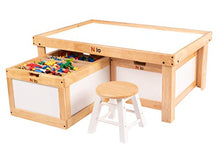 NILO N51N Kid's Play Table Lego-Compatible Educational Toy Board Brown/White