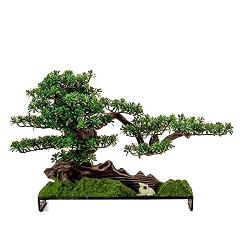 Artificial Bonsai Tree Home Decor Simulated Welcome Pine Bonsai Porch Living Room Decoration Indoor Pseudopotted Green Plant Tabletop Ornaments Gifts Office Decoration Bonsai (Color : D)