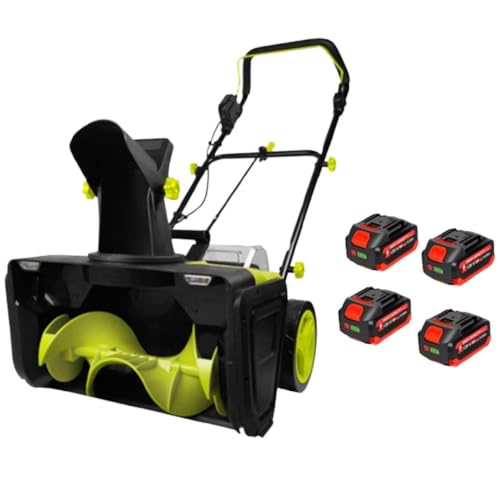 ShaiVrissian Cordless Snow Blower 40v with LED Lights 4batteries