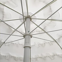 ZOCWJK with Lace 1.4m Large Outdoor Round Foldable Garden Coffee Table Umbrella Beach Camping Terrace Balcony Courtyard Patio for Photo Props Romantic and Beautiful White,