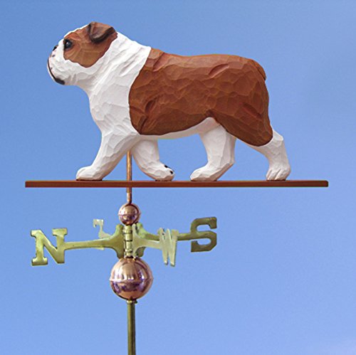 Bulldog Hand Carved & Painted Weathervane Red 22 Inch
