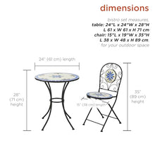 Alpine Corporation Blue and Beige Mosaic Bistro Set, 3-Piece