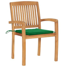 KPOTUERTU Teak Wood Stacking Patio Dining Chairs with Cushions, 8 Pack