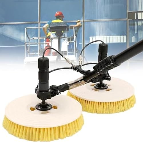 KUSOLE Electric Pool Cleaning Brush w/Adjustable Brush Head, Extendable Window Cleaning Pole Cleaner Kit, Photovoltaic & Solar Panel Cleaning Tool Mainselectricity-7meters