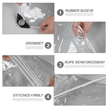 Waterproof Transparent Tarpaulin Side Panels for Gazebo,PVC Plastic Tarpaulin,Outdoor Clear Tarp Curtains with Zip,Pergola Porch Carport Partition Curtains,with Grommets,W×H-3 * 3.0m(9.8 * 9