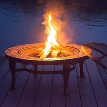 Hut Large Fire Pit Natural St Outdoor Garden Patio Heater Grill Camping Bowl with Poker