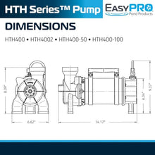 EasyPro HTH400-100 Stainless Steel Horizontal Submersible Pump 5500GPH 115v