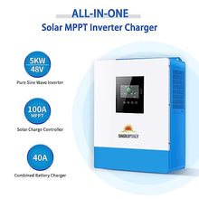SUNGOLDPOWER UL1741 5000W DC 48V Pure Sine Wave Solar Inverter All in One,120V AC Output,100A MPPT Solar Charger and 40A AC Battery Charger,for Back Up,Cabin,Off Grid System (Support Parallel)