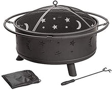 Garden Fire Pit Portable Grill Barbecue Rack Outdoor Fire Pit, Multifunctional Garden Terrace Fire Bowl Heater,BBQ Grill Fire,Heat-Resistant Coating,Steel Frame for Camping Backyard