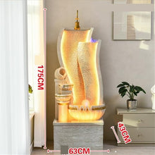 QuantumX3 Water Fountain Outdoor Light Luxury Decoration Landscape Flowing Water Fountain, Circulating Water Entrance, Living Room Wealth Attraction Feng Shui Ornaments Outdoor Fountain