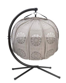 FlowerHouse Hanging Pumpkin Patio Chair - Dreamcatcher Black Cushion