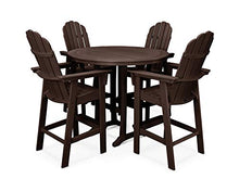 POLYWOOD Vineyard Adirondack 5-Piece Nautical Trestle Bar Set (Mahogany)