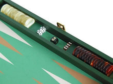 Zaza & Sacci Leather Microfiber Backgammon Set 20" Green Case