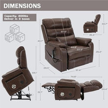 HTERWQEA Leather Power Lift Recliner with Lay Flat & Heat Massage