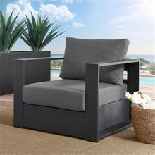 Modway Tahoe Aluminum Outdoor Patio Armchair in Gray Charcoal