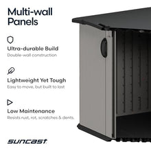 Suncast Horizontal Storage Shed, 98 Cu Ft, Resin, Glidetop, Sliding Lid