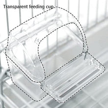 QTBH Flight Cage Medium-Sized Bird Cage Parrot Cage Home Metal Peony Tiger Skin Pearl Bird with Handle and Feeding Box, Suitable for Parakeets, Canaries, Love Birds Bird Cage (Color : White)