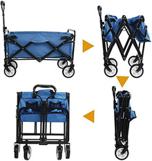 Outdoor Utility Wagon Garden Troey Carts Folding Garden Beach ping Camping Cart Foldable Wagon Troey (Color : Black Size : One Szie)