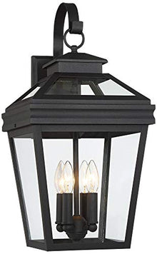 Stratton Street 22" Black Traditional Outdoor Lantern Wall Light Fixture