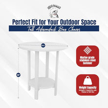 Phat Tommy Round Bar Height Patio Table - Outdoor Bar Table - Balcony Height Patio Furniture for Your Deck - Poly Outdoor Furniture, White