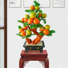 YXIANG56Q Fake Plants Bonsai Jade Orange Tree, Desk Display Fake Pot Ornaments Home Office Bedroom Living Room Bonsai Tree