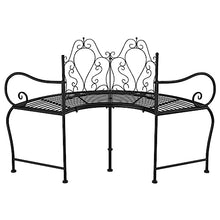 KGFHERENB 59.1" Circular Tree Bench Outdoor Metal Garden Seat, Heavy Duty Steel Round Bench for Patio Yard Lawn, 4-Person Capacity Tree Surround Seating, Matte Black Finish