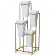 Plant Stand Indoor Outdoor, Tier Metal Flower Shelf With Wheels And Pots