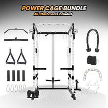 TROPOW 2000lbs Multi-Function Power Cage with J-Hooks and Dip Handles, Black/White