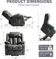 UOPYNE Extra Large Power Lift Recliner Chair with Heat & Massage