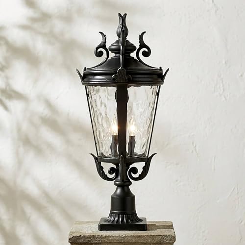 Casa Marseille 27" High Black Outdoor Post Light with Pier Mount Adapter