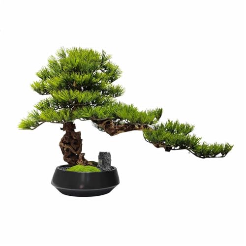 YXIANG56Q Fake Plants Faux Pine Plant with Ceramic Pot, Realistic Wood, Fake Potted for Office Home Decor Bonsai Tree
