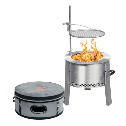 Breeo Smokeless Fire Pit to-Go Bundle - Y Series Stainless, 21 in