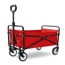 PUCNHZYNW Handcart, Folding Garden Trolley Cart Heavy Duty Wagon Multi-Function Portable Shopping Cart for Outdoor Camping Beach Photography Pull Truck with 4 Wheels, Load：60Kg/Tin Blue