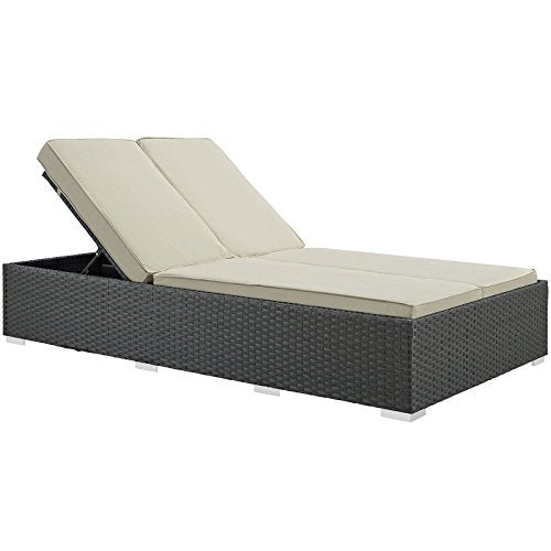 America Luxury - Outdoor Contemporary Modern Patio Lounge Chair Chaise Daybed Beige