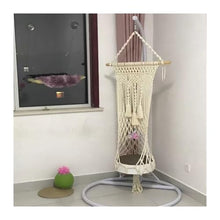 KDFHKHS White Modern Single Pole Hammock Chair Stand 330Lbs Capacity, 76.8"x39.4" Indoor Outdoor Use