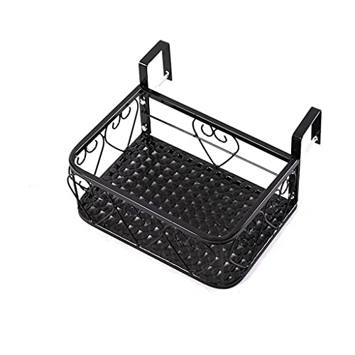 Balcony Hanging Flower Rack Storage Rack Rail Flowerpot Railing Shelf Balcony Rail Planter Shelf，D-30 * 20 * 12cm