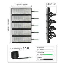 Lukciwee 1000W LED Stadium Lights Outdoor, 2Pack 500W Arena Flood Light