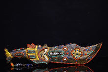 Generic 17" Tibetan Temple Meteorite Mosaic Gem Dzi Beads Sword Amulet