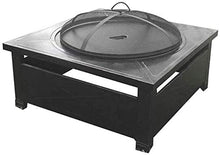 SLGGPJBU Outdoor Fire Pit 32'' Outdoor Fire Pit Table, Multi-Purpose Square Fireplace, Backyard Patio Garden Outside Wood Burning Heater, BBQ, Ice Pit