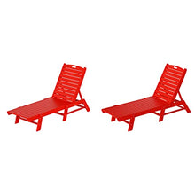 WestinTrends Malibu Poly Reclining Outdoor Patio Chaise Lounge Chair Adjustable (Set of 2), Red