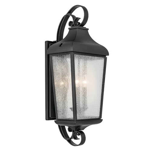 Kichler Forestdale 3-Light Outdoor Wall Light, Textured Black