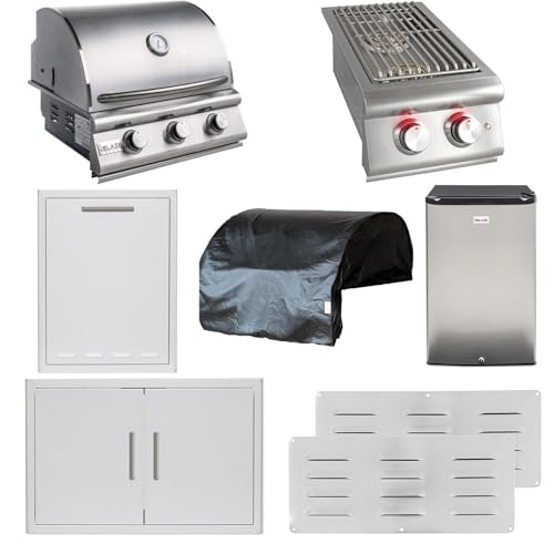 Blaze Prelude LBM 8-Piece 25-Inch Natural Gas Outdoor Kitchen Package - BLZ-3LBM-NG-8PC-SC