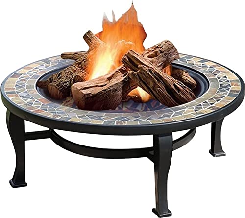 Garden Fire Pit Grill Bowl Grill Barbecue Rack Outdoor Fire Pit Garden Wood Burning Fire Bowl, Portable Outdoor Heating Fireplace, Used for Outdoor Cooking and Campfire