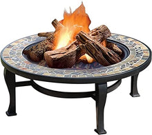 Garden Fire Pit Grill Bowl Grill Barbecue Rack Outdoor Fire Pit Garden Wood Burning Fire Bowl, Portable Outdoor Heating Fireplace, Used for Outdoor Cooking and Campfire