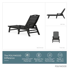 POLYWOOD NCC2280MA-P Nautical Arms Chaise, Black