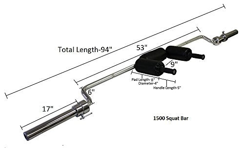 Ader Sporting Goods Safety Squat Olympic Bar Chrome