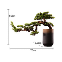 CLoxks Artificial Bonsai 24Inch Artificial Bonsai Welcoming Pine Tree, Simulation Potted Plant Decorative Bonsai with Ceramic Pots, Office, Shop Decorative Gifts for Home Office