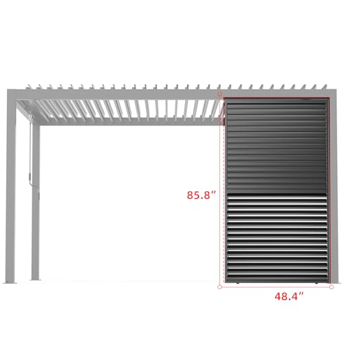 Kaimei Aluminum Louver Grille for Pergola Shade 1/3 Coverage 13FT Black